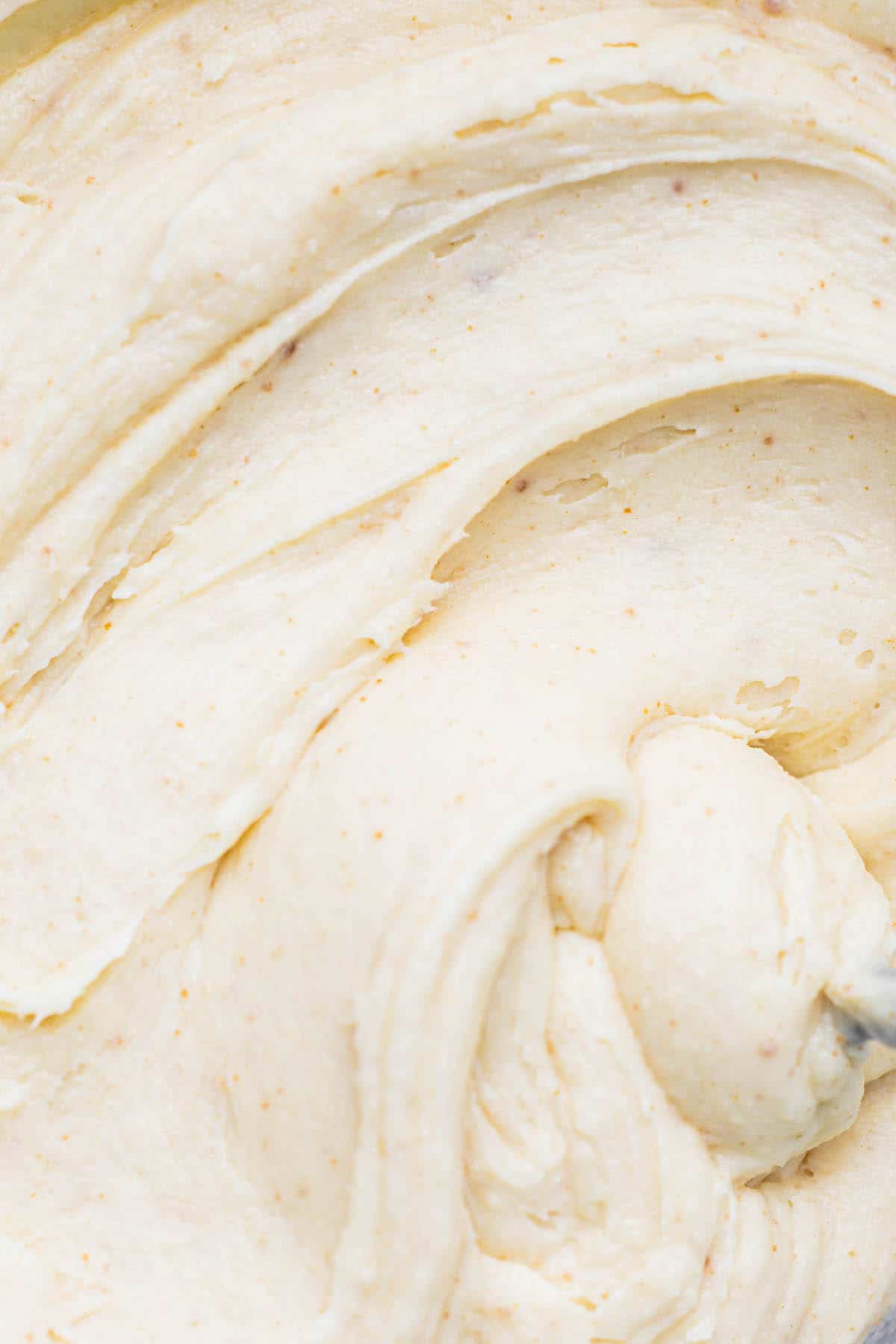 creamy frosting close up.