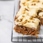 side view of carrot cake slice