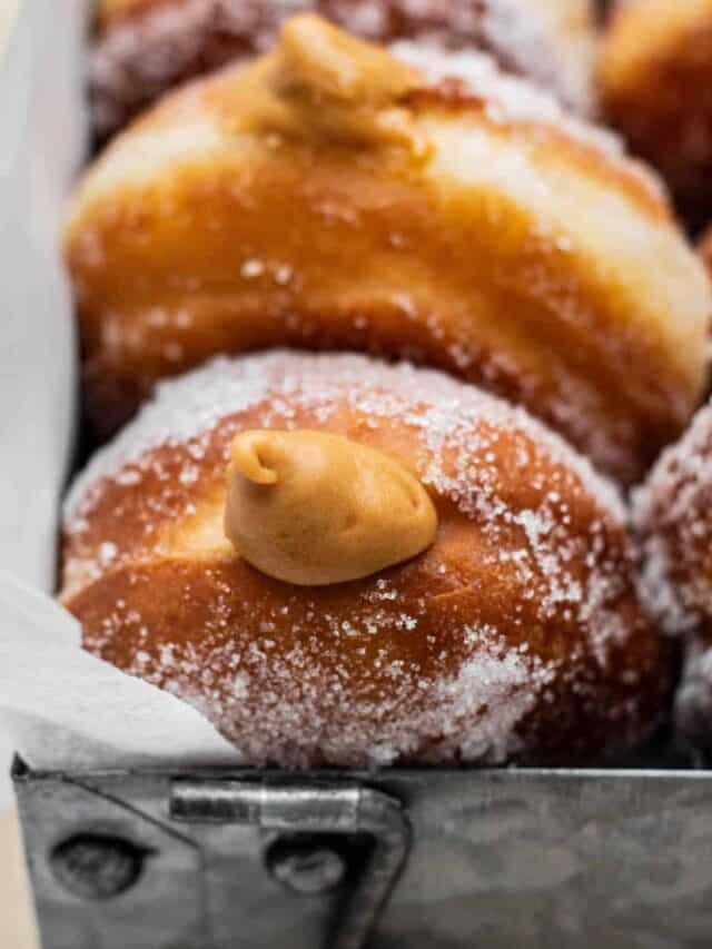 Donuts Stuffed With Whipped Caramel Baking With Butter