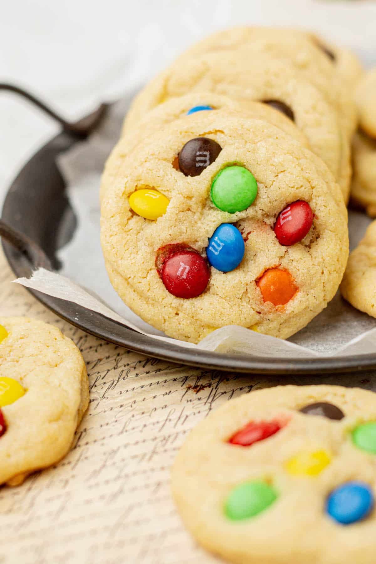 Chewy M&amp;M Sugar Cookies - Baking With Butter