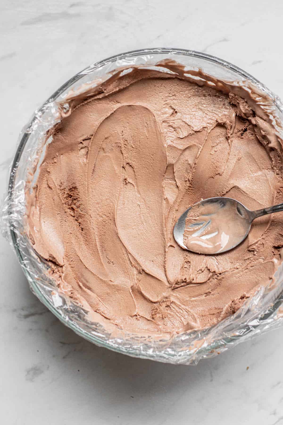 ice cream in bowl.