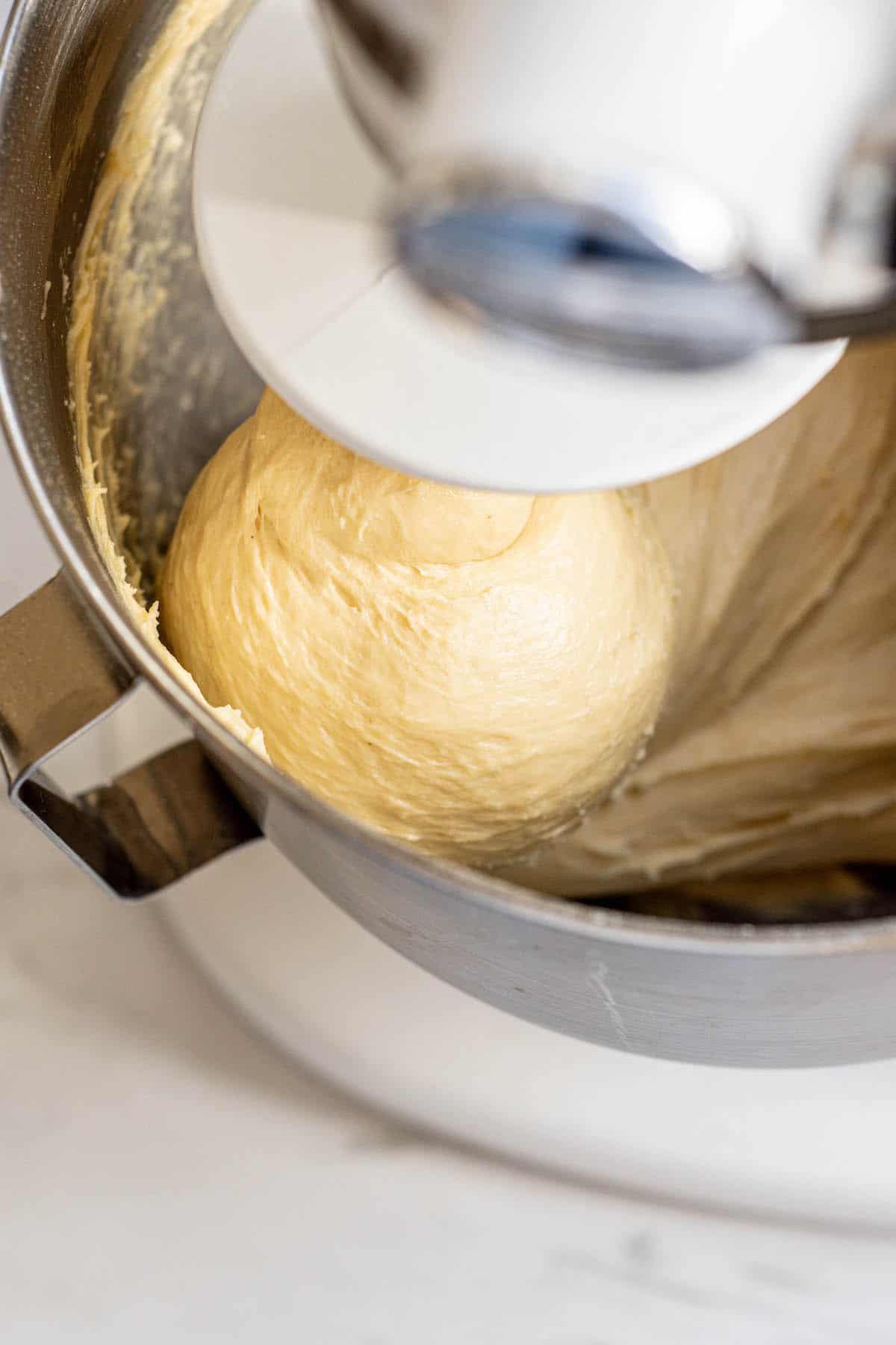 dough in a mixer.