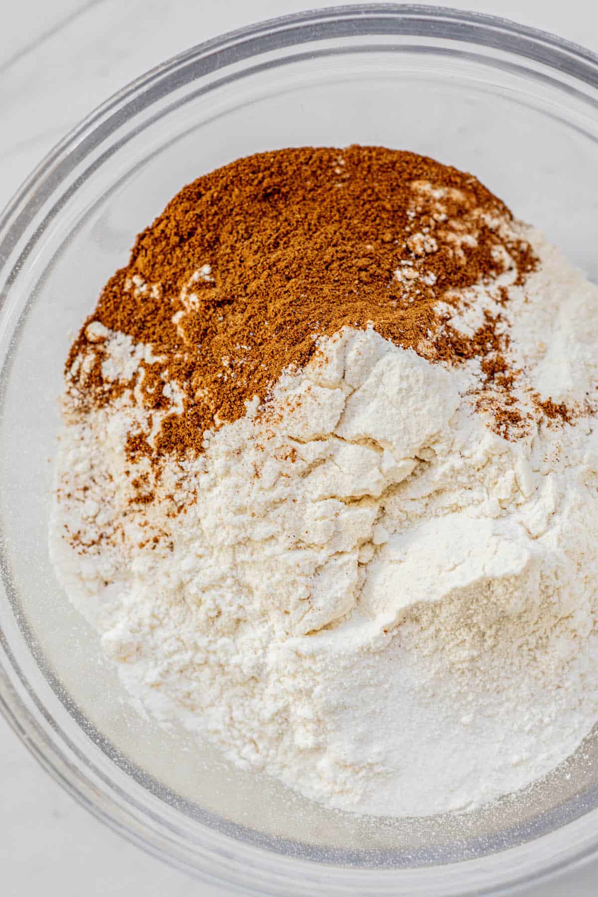 spices and flour in bowl.