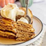 forkful of pancakes.