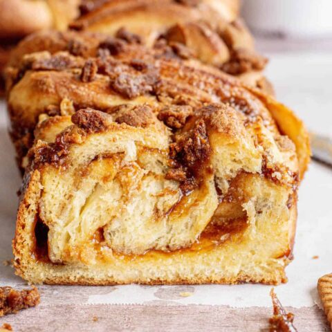 Biscoff babka side view