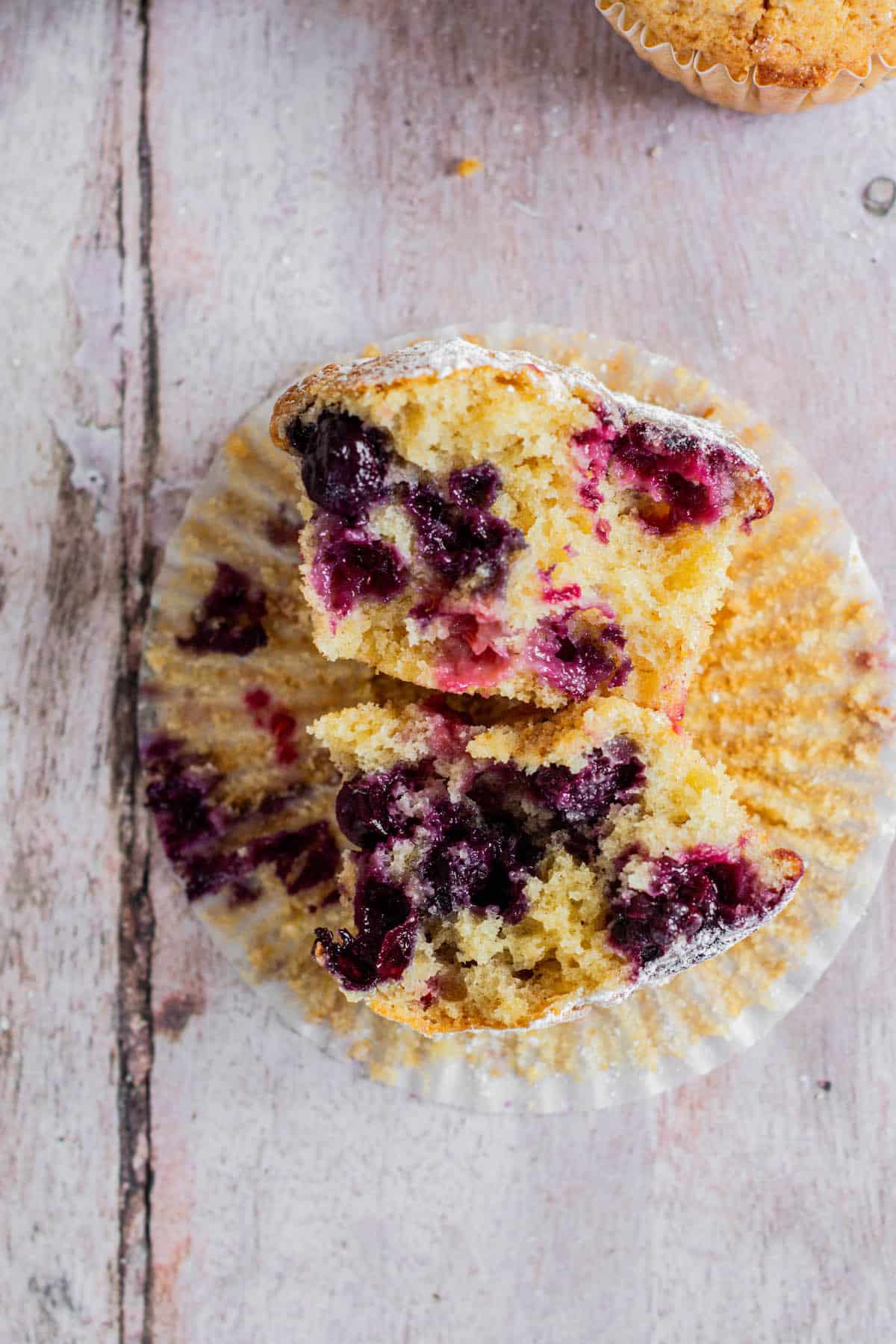 halved  berry muffin