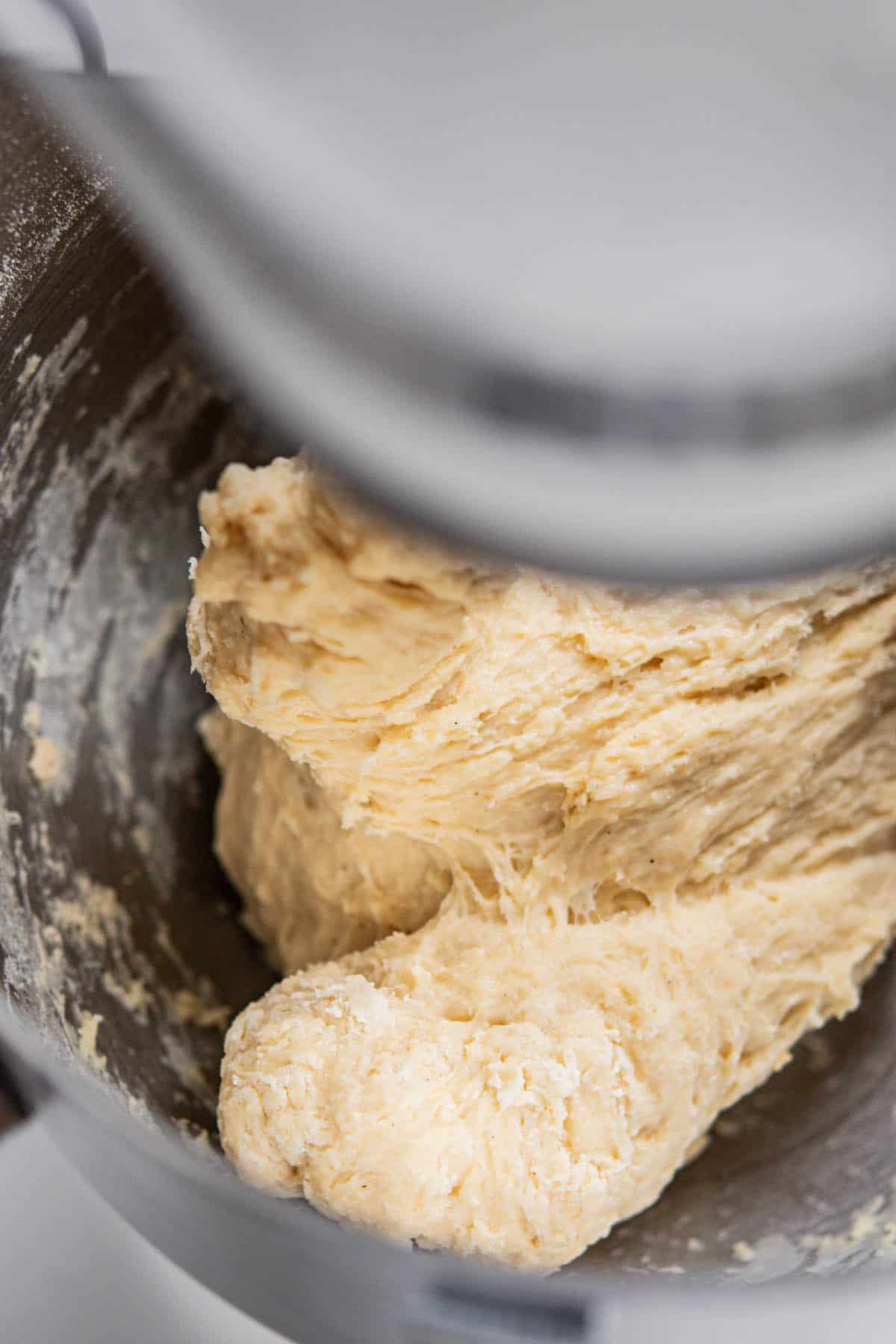 thick dough in a mixer.