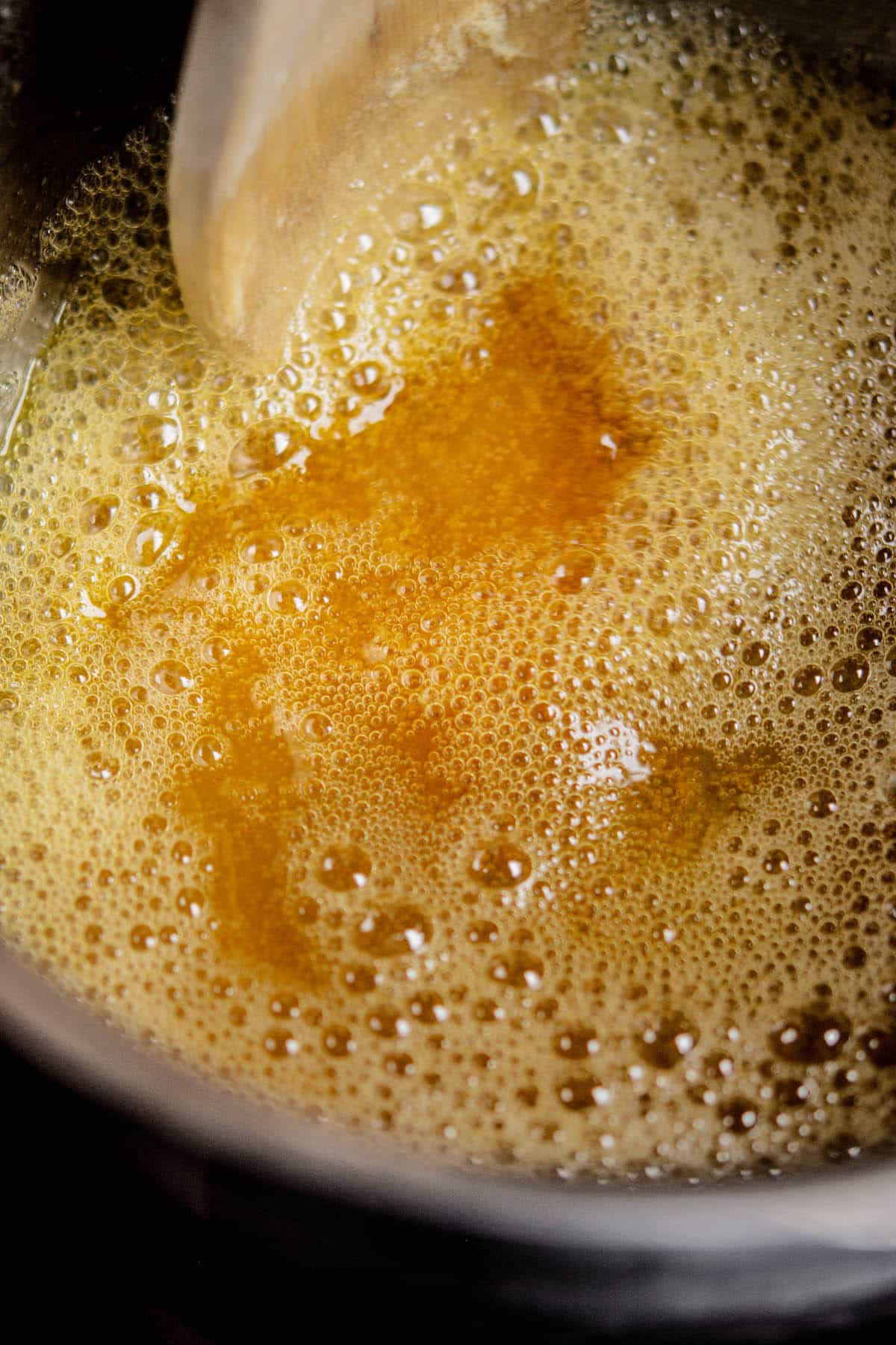 brown butter in pan.